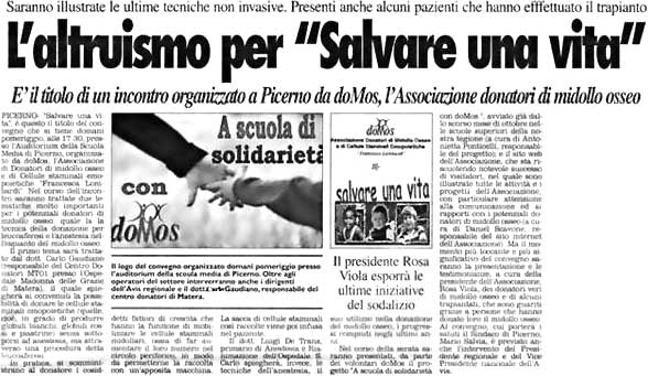 L'altruismo per salvare una vita