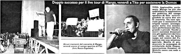Doppio successo per il live tour di Mango